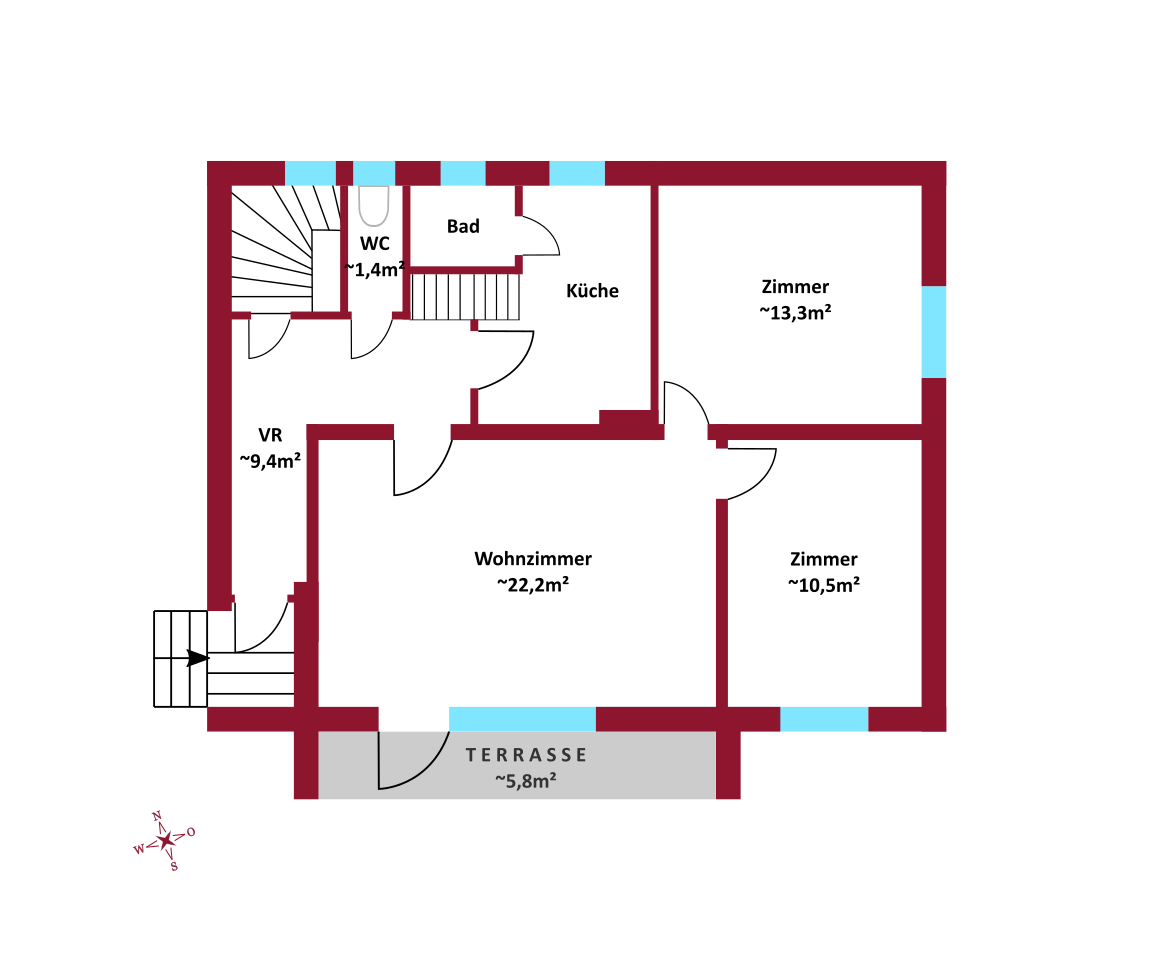 S�dwest-Loggia mit Fernblick ins Gr�ne | Garage und Carport-Stellplatz | Absolute Ruhelage /  / 3003&nbsp;Gablitz / Bild 7