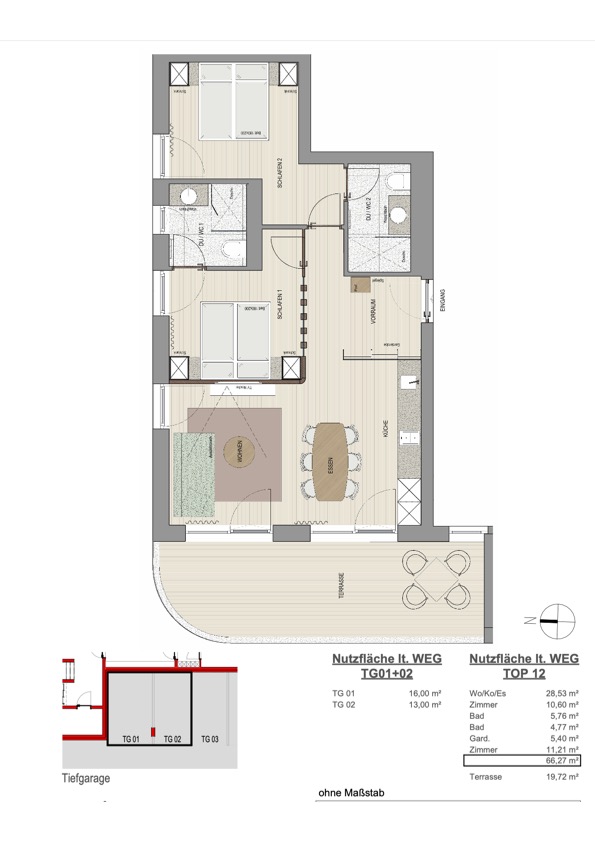 Charmantes 3-Zimmer-Appartement mit groer Terrasse in Oberndorf! /  / 6372 Oberndorf in Tirol / Bild 7
