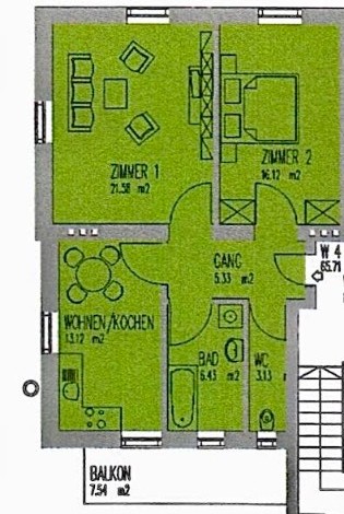 Sch�ne 2-Zimmer-Wohnung mit Baurecht in bester Lage von H�tting! /  / 6020&nbsp;Innsbruck / Bild 1