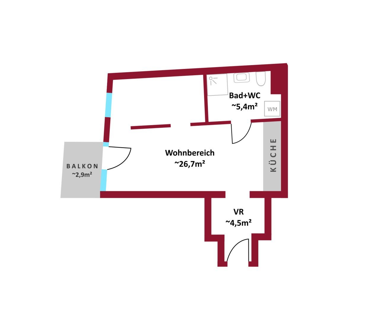 Moderne 1,5-Zimmer-Neubauwohnung mit Balkon ? ideal f�r Anleger /  / 1140&nbsp;Wien / Bild 4