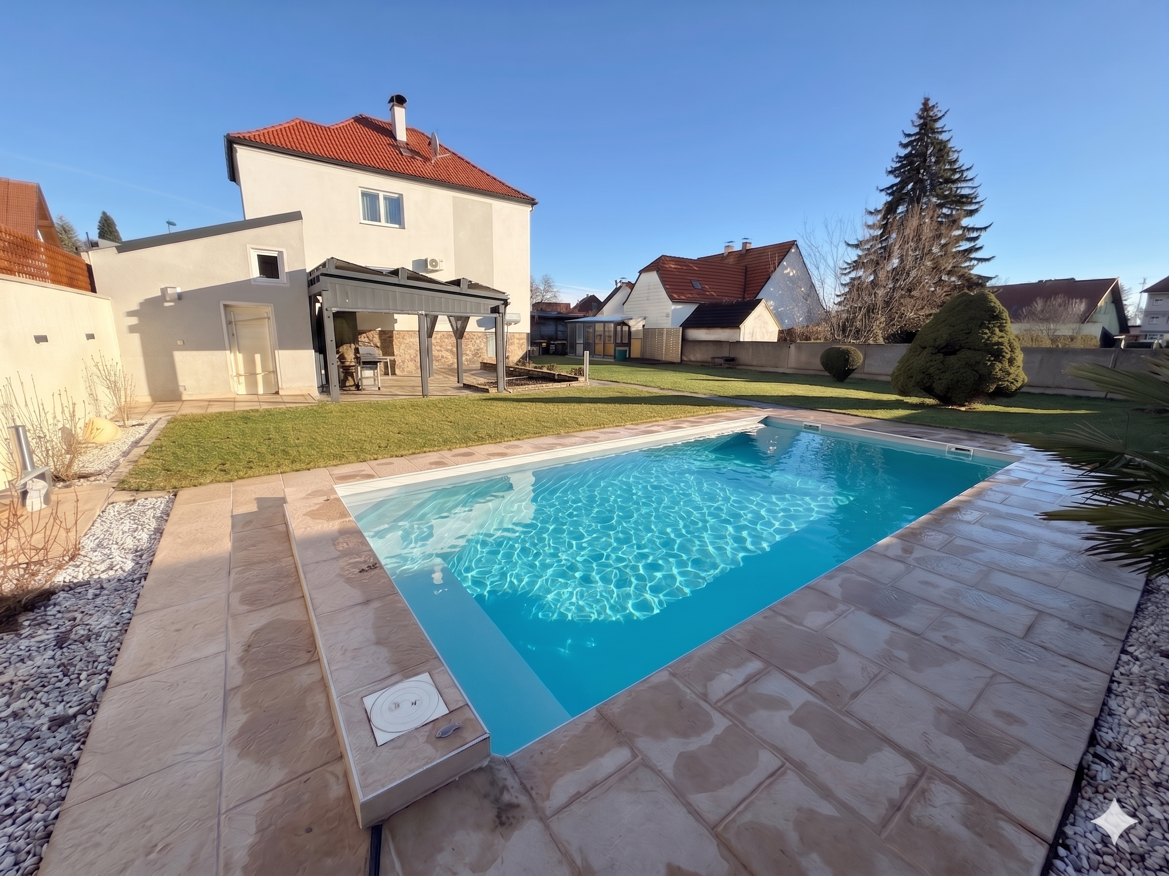 Provisionsfrei: Modernes Einfamilienhaus mit Pool, PV-Anlage, Erdw�rme & gro�em Garten
