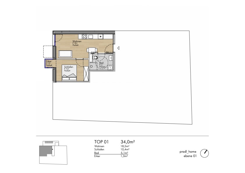 Sch�ne, neue 2-Zimmer-Wohnung zum Mieten! /  / 6020&nbsp;Innsbruck / Bild 3