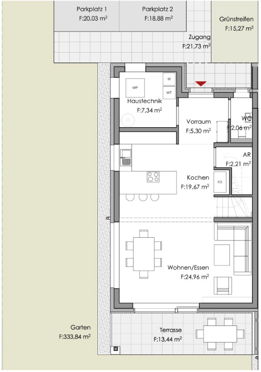 ca. 350m� gro�er Garten I Energiesparend durch Photovoltaik und Luftw�rmepumpe I 2 KFZ Stellpl�tze /  / 3580&nbsp;Horn / Bild 2
