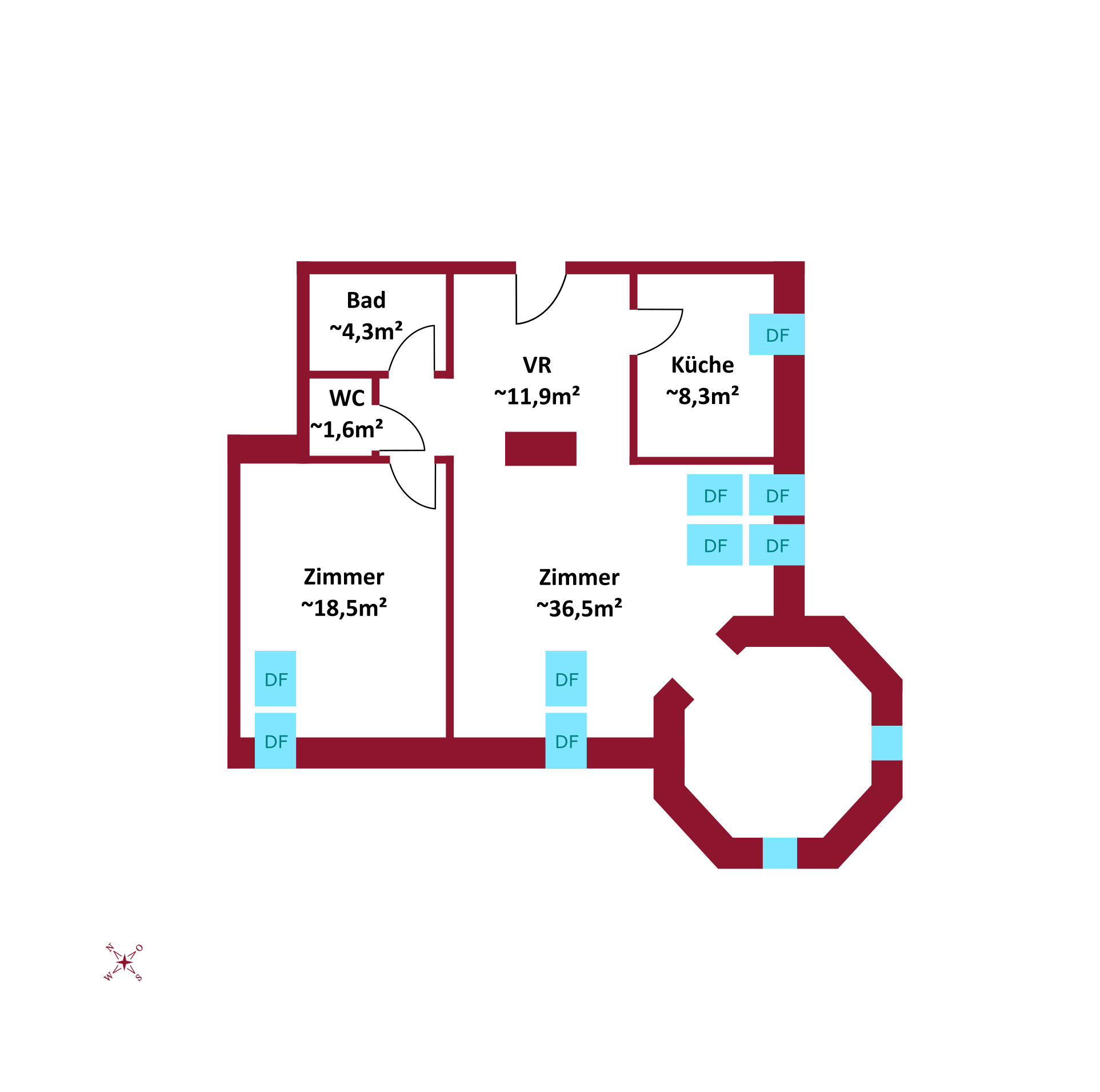 Adventsaktion: Provisionsfrei! Dachgeschoss-Turm-Wohnung in einer historischen Altbau-Villa mit 5 Meter Raumhhe | Lift I  /  / 2500 Baden / Bild 8