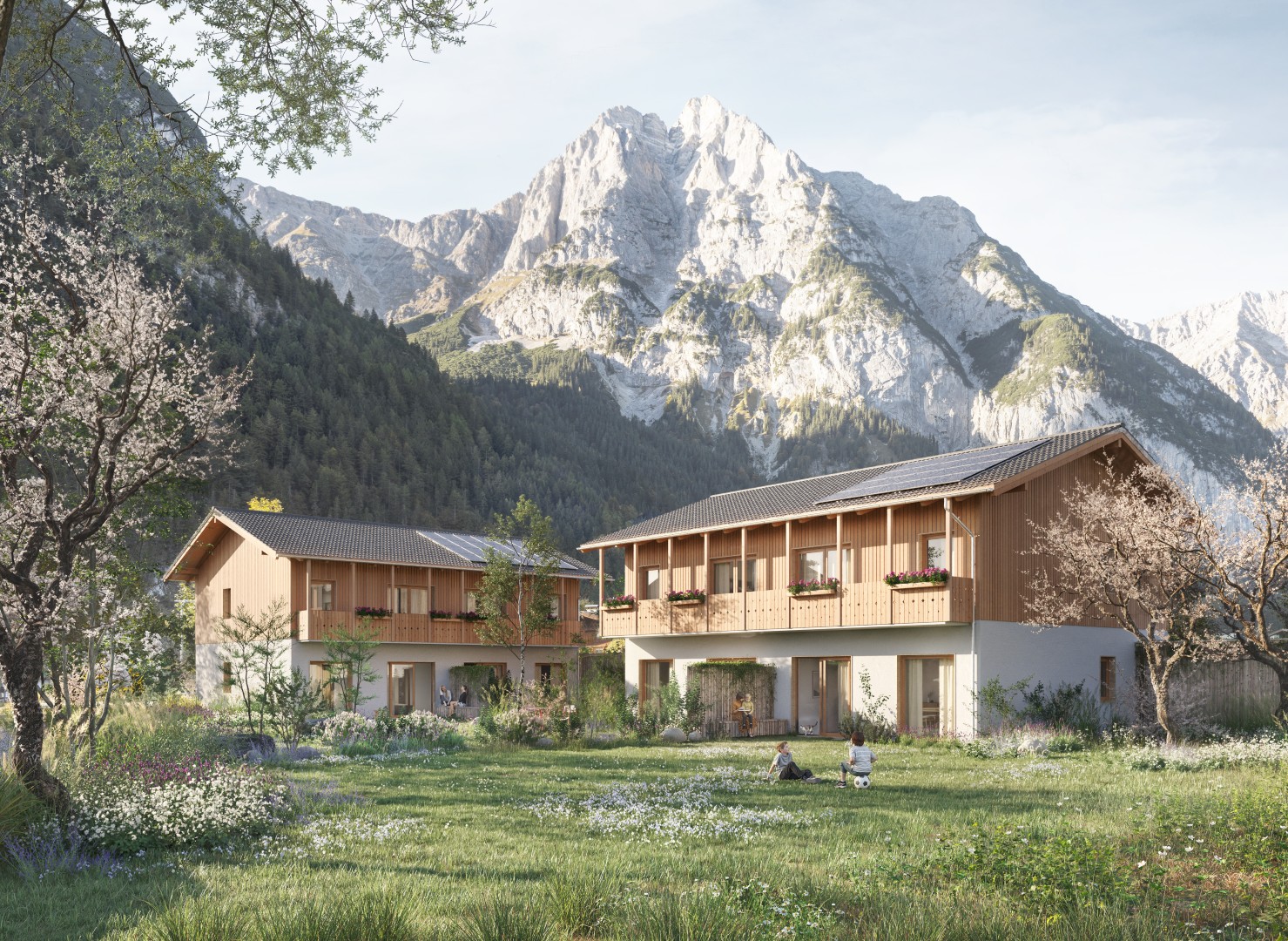 Neubau in der Leutasch: Alpine Gelassenheit trifft �kologischen Holzbau ? Doppelhaus 01
