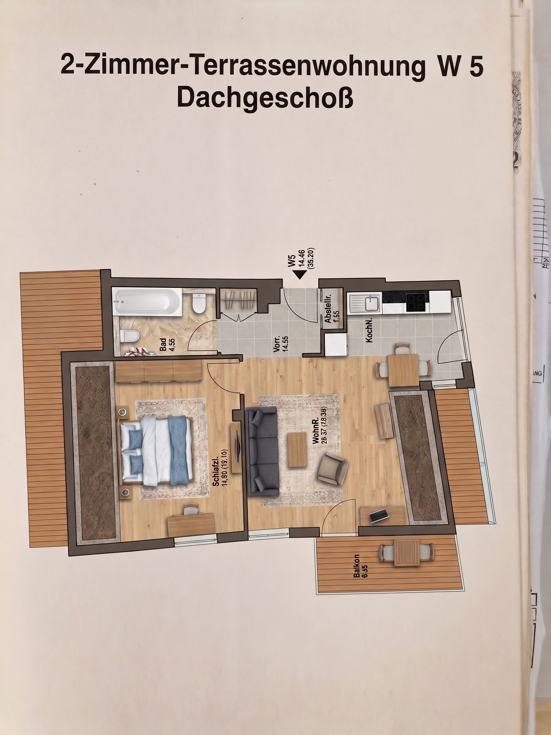 Gepflegte Dachgescho�wohnung in Ruhelage mit S�dwestbalkon in Salzburg! /  / 5020&nbsp;Salzburg / Bild 9