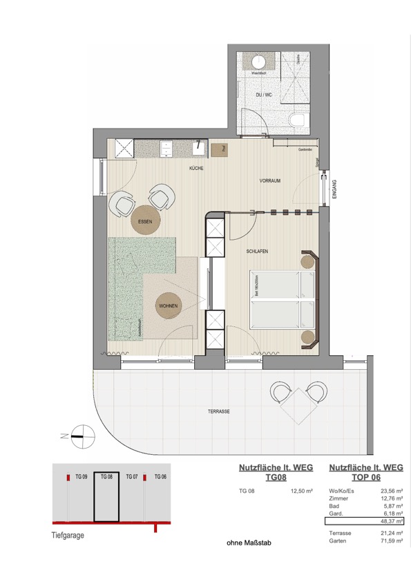 Ruhig gelegenes 2-Zimmer-Appartement in hervorragender Lage von Oberndorf! /  / 6372 Oberndorf in Tirol / Bild 9