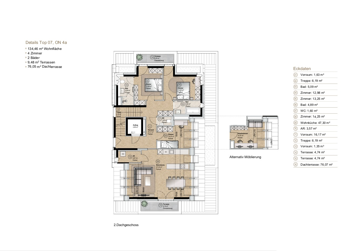 Exklusives Penthouse mit Villencharakter ? Dachgeschossresidenz mit Lift bis auf die private Dachterrasse /  / 1170&nbsp;Wien / Bild 5