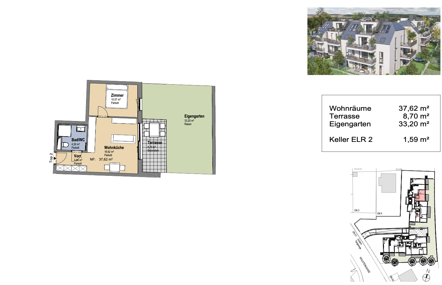 Neues Wohnbauprojekt nhe Schwarzlackenau & Donauinsel I Tiefgarage & effiziente Wrmetechnik I Fubodenheizung & Khlung /  / 1210 Wien / Bild 1