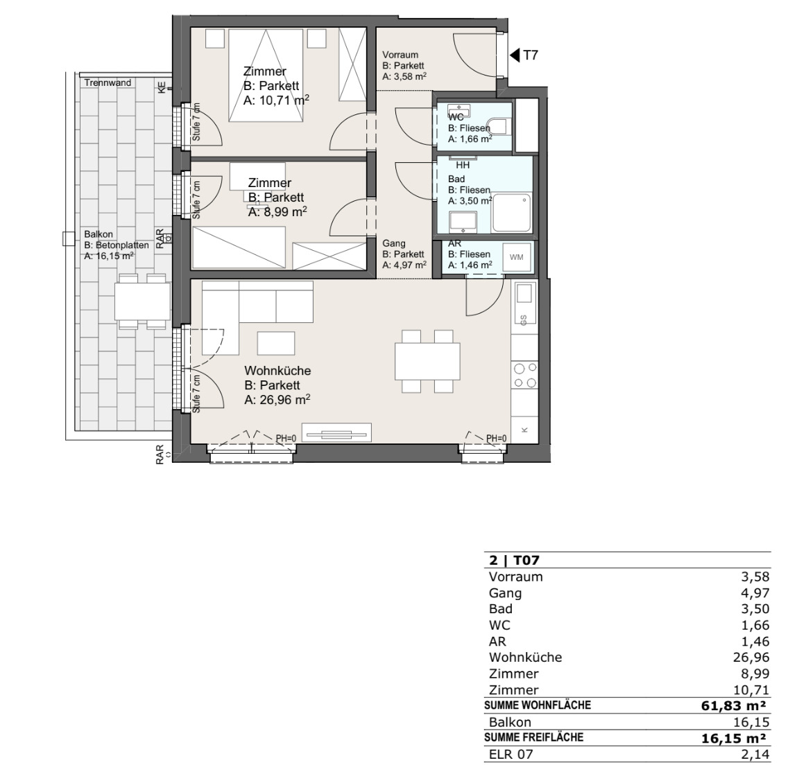 BEZUGSFERTIG I N�he M�hlwasser I Klimaaktiv-zertifiziert I Tiefgarage I W�rmepumpe I Fu�bodenheizung & K�hlung I PV-Anlage  /  / 1220&nbsp;Wien / Bild 4