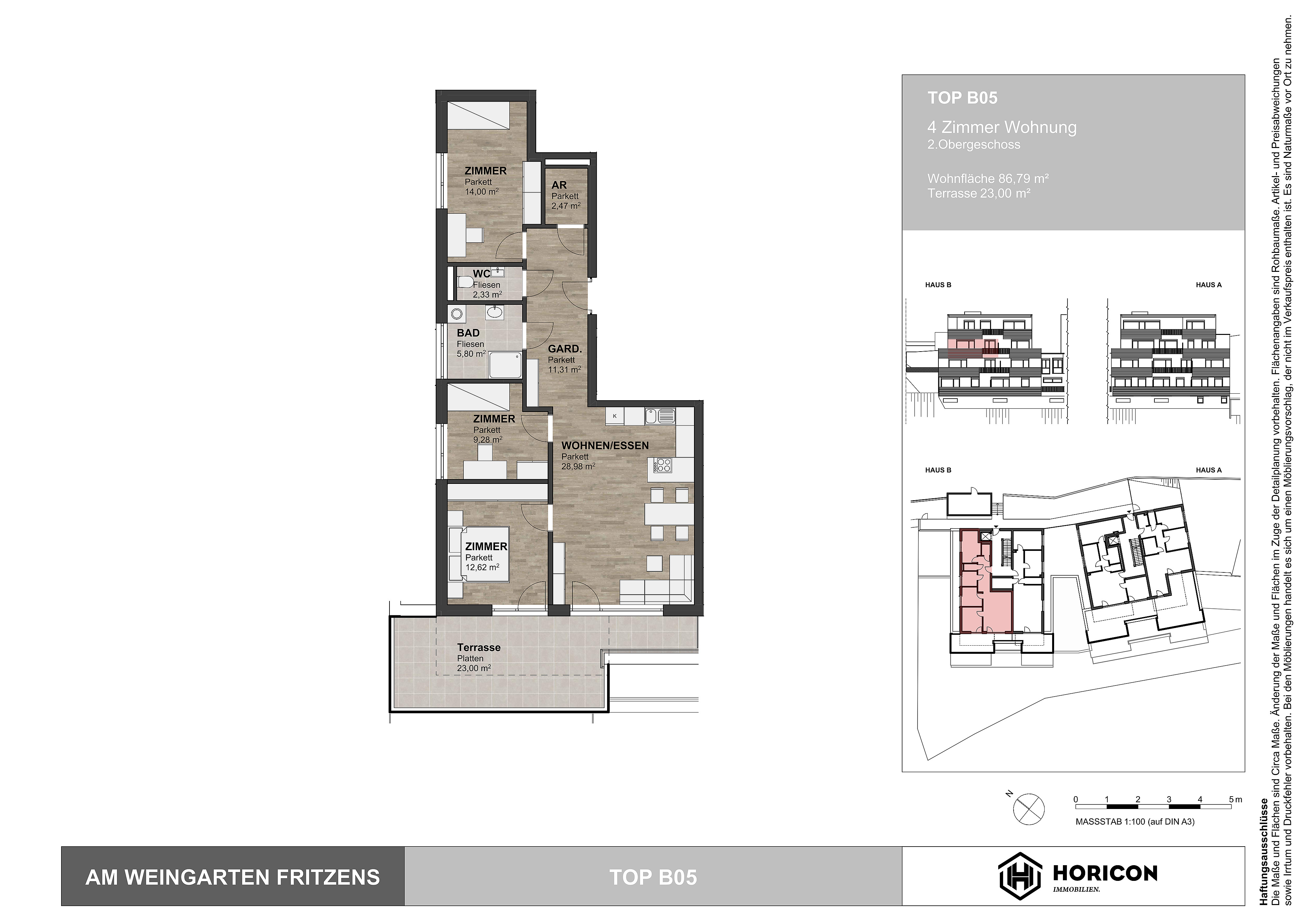 Fritzens - Am Weingarten. Provisionsfreie 3-Zimmer Wohnung direkt vom Bautr�ger (Top B05) /  / 6122&nbsp;Fritzens / Bild 2