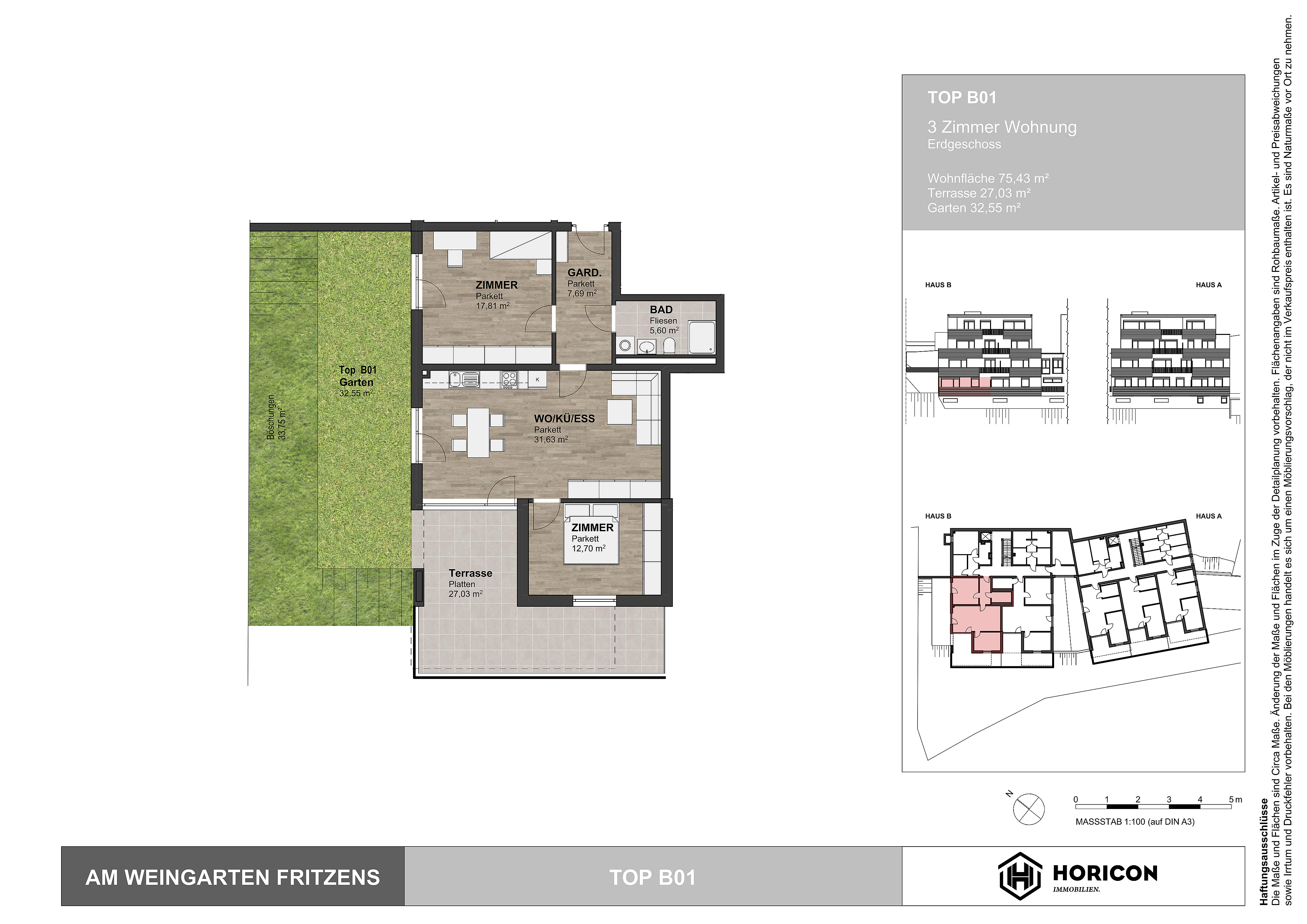 Fritzens - Am Weingarten. Provisionsfreie 3-Zimmer Wohnung direkt vom Bautr�ger (Top B01) /  / 6122&nbsp;Fritzens / Bild 1