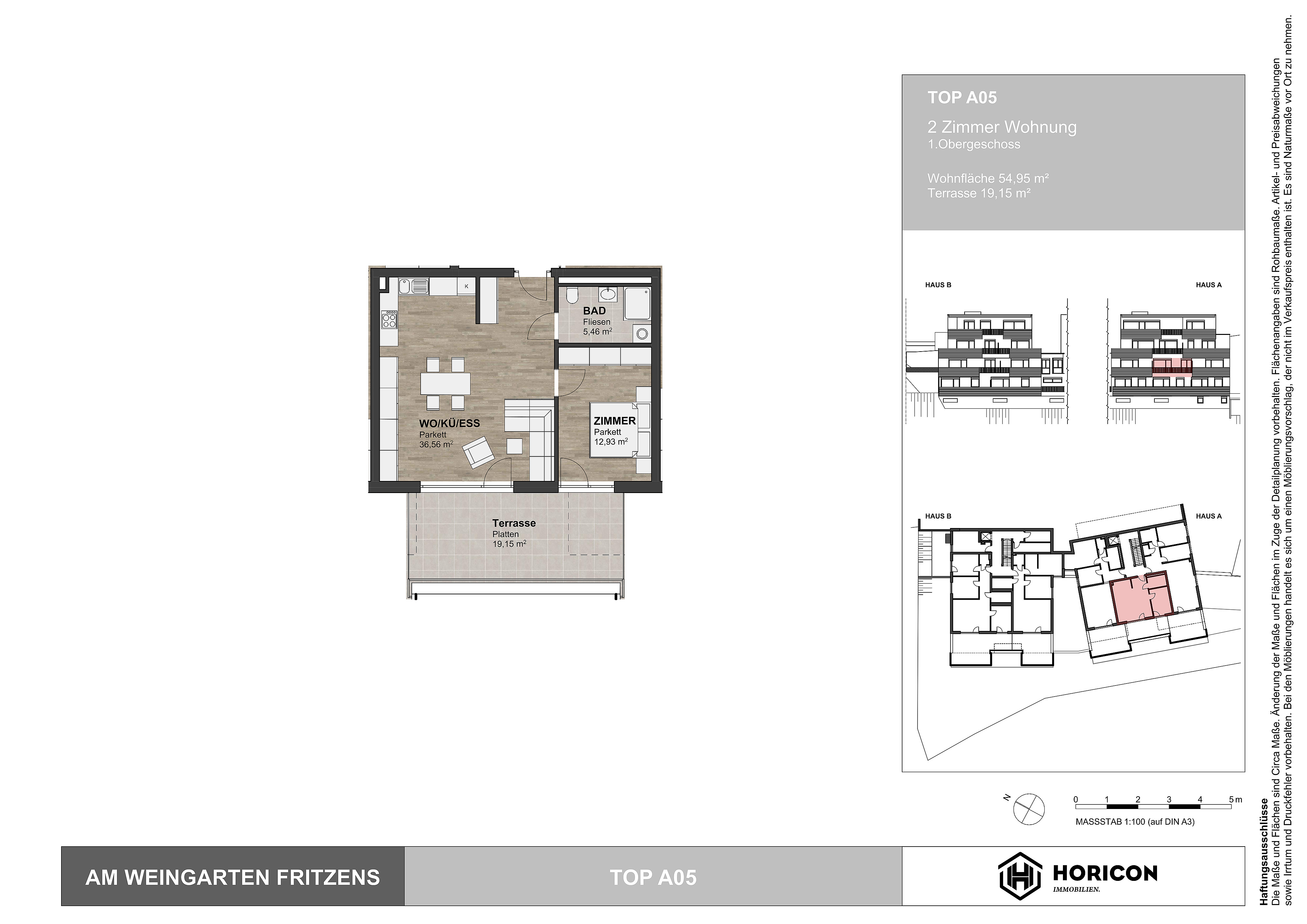 Fritzens - Am Weingarten. Provisionsfreie 2-Zimmer Wohnung direkt vom Bautr�ger (Top A05) /  / 6122&nbsp;Fritzens / Bild 1