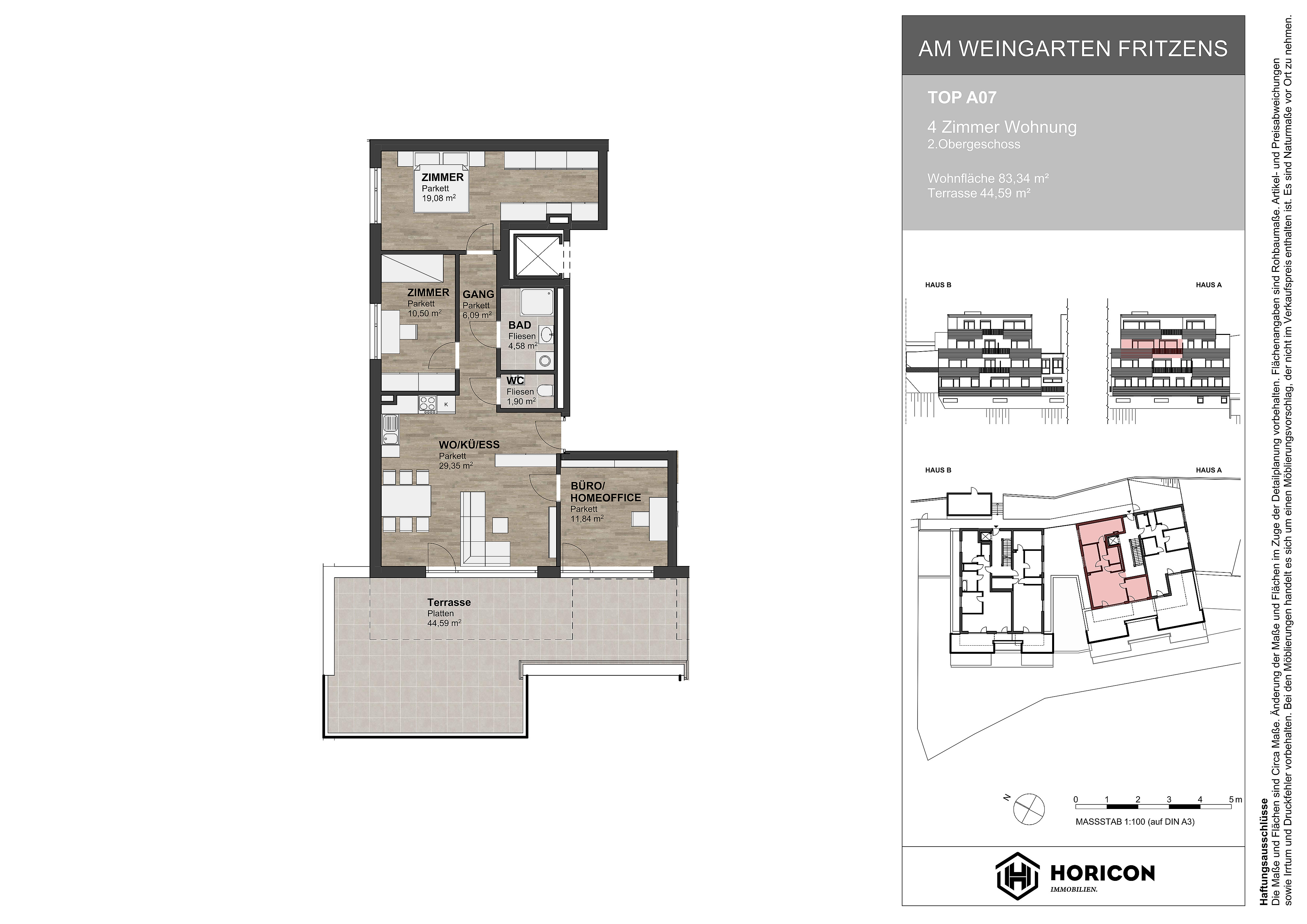 Fritzens - Am Weingarten. Provisionsfreie 4-Zimmer Wohnung direkt vom Bautr�ger (Top A07) /  / 6122&nbsp;Fritzens / Bild 2